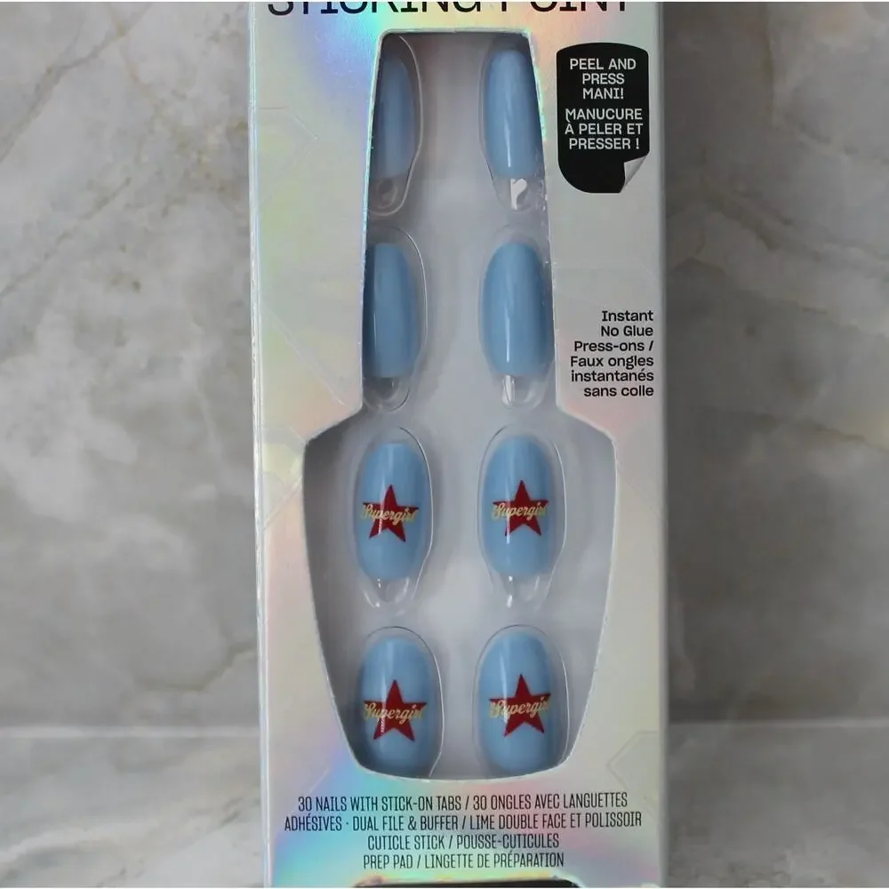 O.P.I Sticking Point Press On Nails She's a Hero Peel and Press Mani New